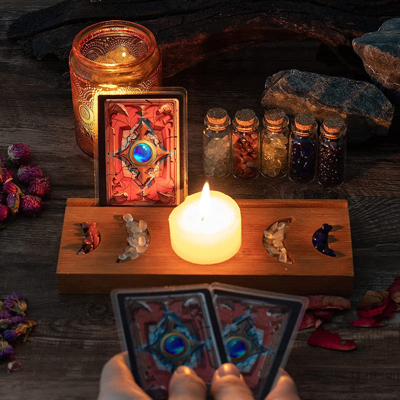 Wooden Tarot Card Display Stand – Spiritual & Mystical Room Decor