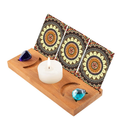Wooden Tarot Card Display Stand – Spiritual & Mystical Room Decor
